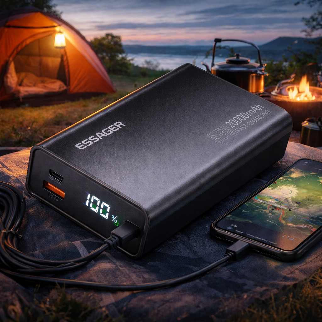 batterie externe recharge telephone camping