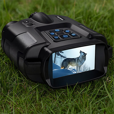 jumelle vision nocturne herbe loup sur ecran