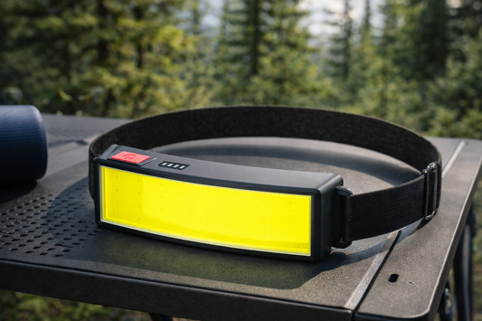 lampe frontale table camping foret 