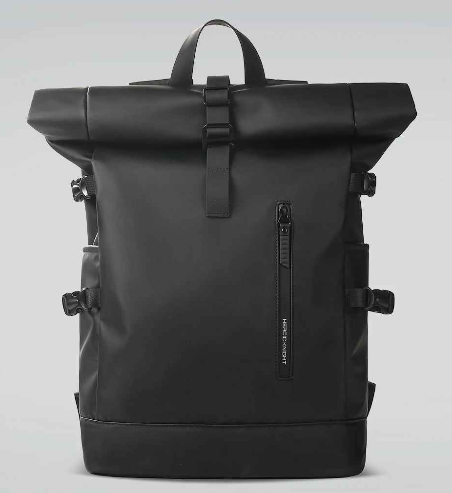 sac a dos impermeable noir de face